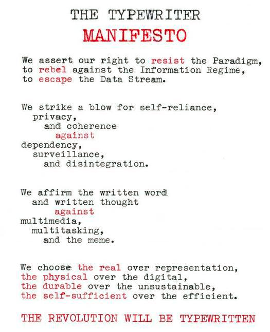 image typewriter manifesto